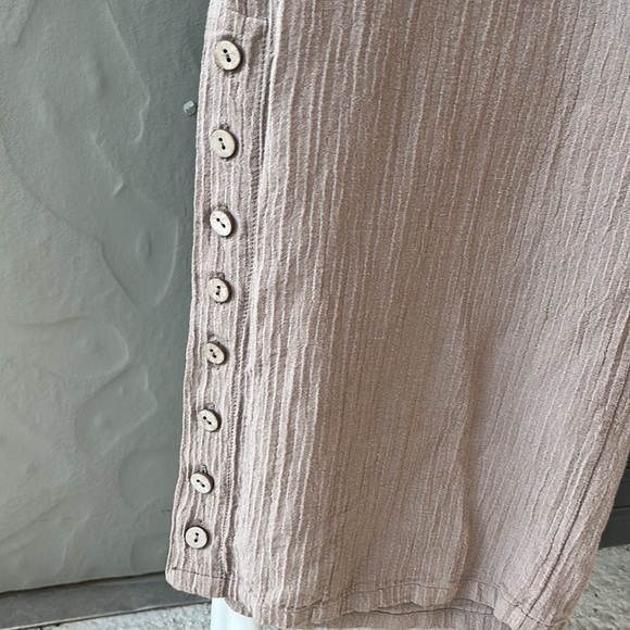 NWOT Soft Surroundings Petites Oceo Gauze Wide-Leg Pants Pebble Taupe PL - Picture 3 of 7